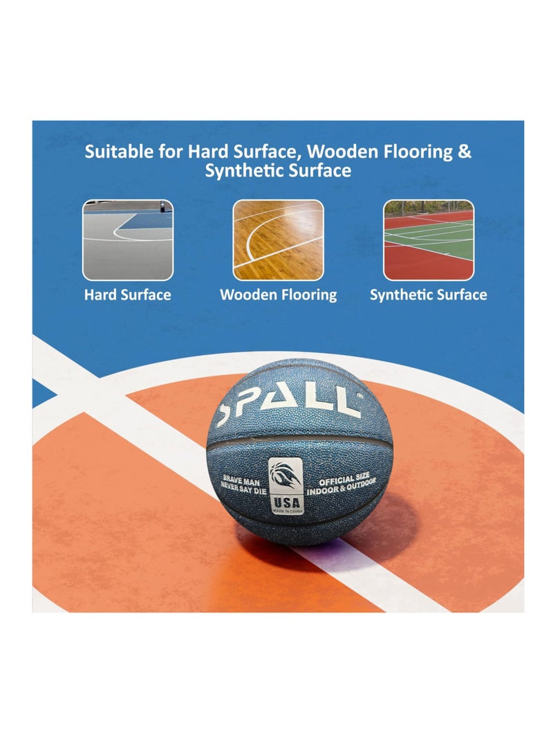 Spall Basketball Indoor/Outdoor Official Regulation Size Streetball Rubber Basketball Deep Channel Construction Made For Unisex Men And Women Youth And Adult Professional Training And Games - Image 4