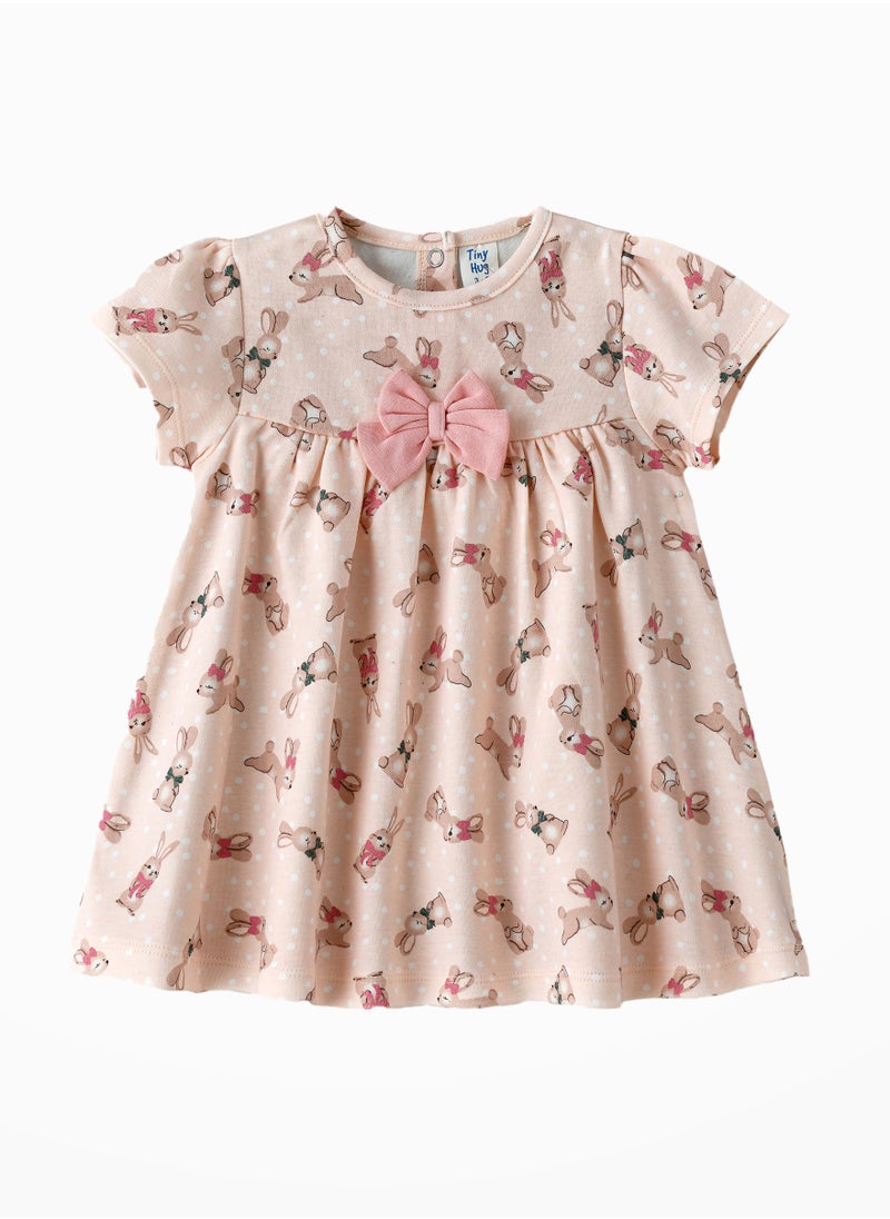 Tiny Hug Soft Knit Cotton Baby Girl Dress  - Image 1