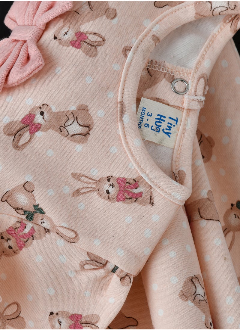 Tiny Hug Soft Knit Cotton Baby Girl Dress  - Image 4