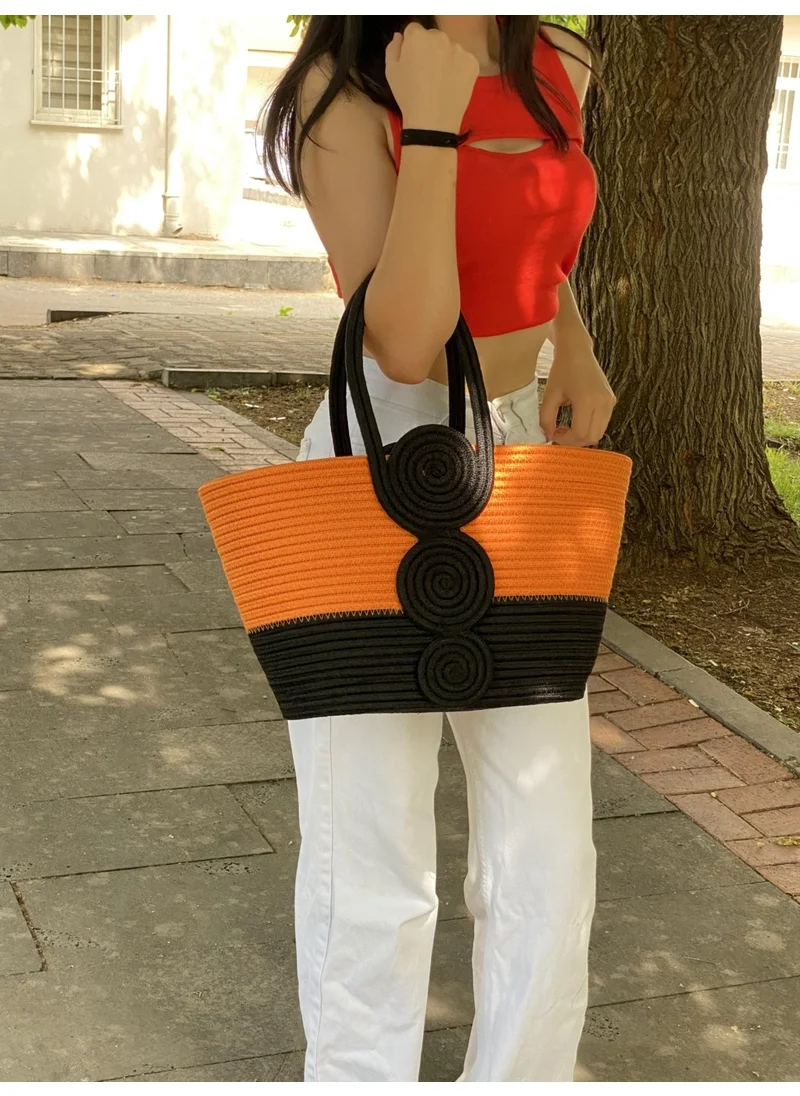 BDZ Deri Jute Straw Look Handbag Beach Bag Shoulder Bag