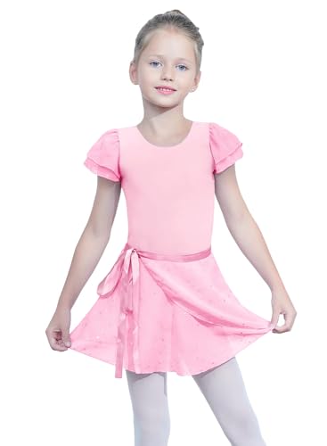 EQSJIU Dance Leotard with Skirt - Comfortable Fabric Ballet Outfit for Girls 11-12 Years - Pink - Kids Birthday Party Gift - Image 2