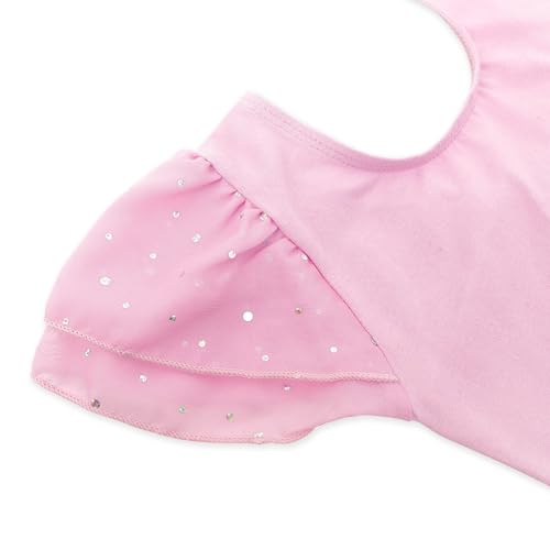 EQSJIU Dance Leotard with Skirt - Comfortable Fabric Ballet Outfit for Girls 11-12 Years - Pink - Kids Birthday Party Gift - Image 5