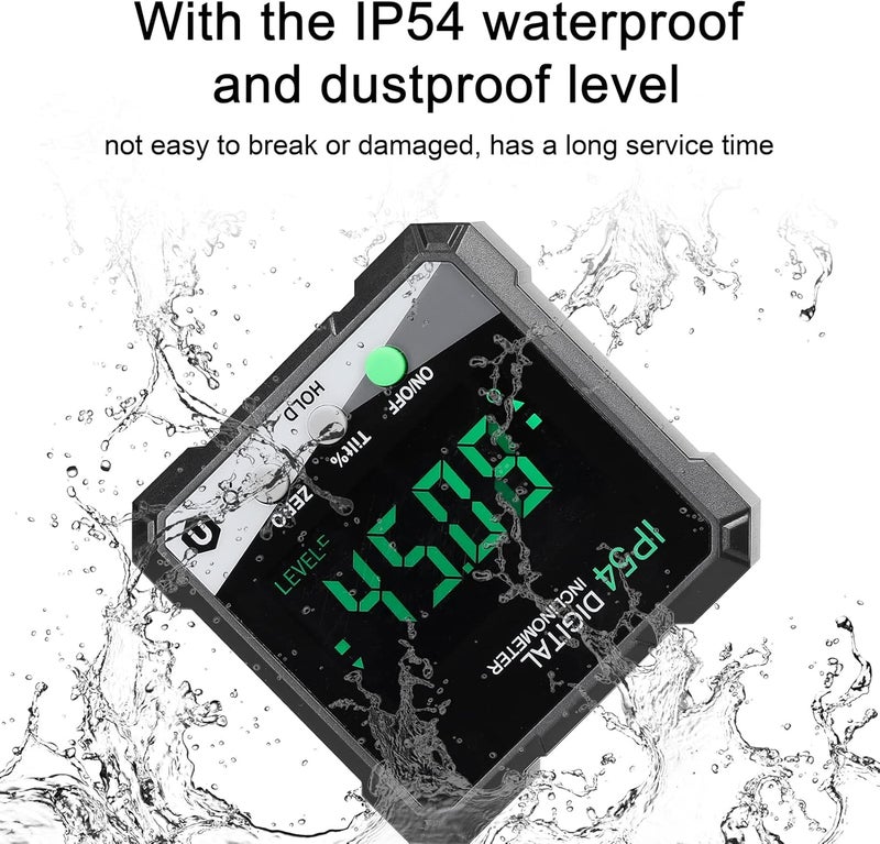 Portable Digital Inclinometer with LCD Backlight for Construction Work Accurate Measurement for Builders and DIY Enthusiasts (Green) - Image 2