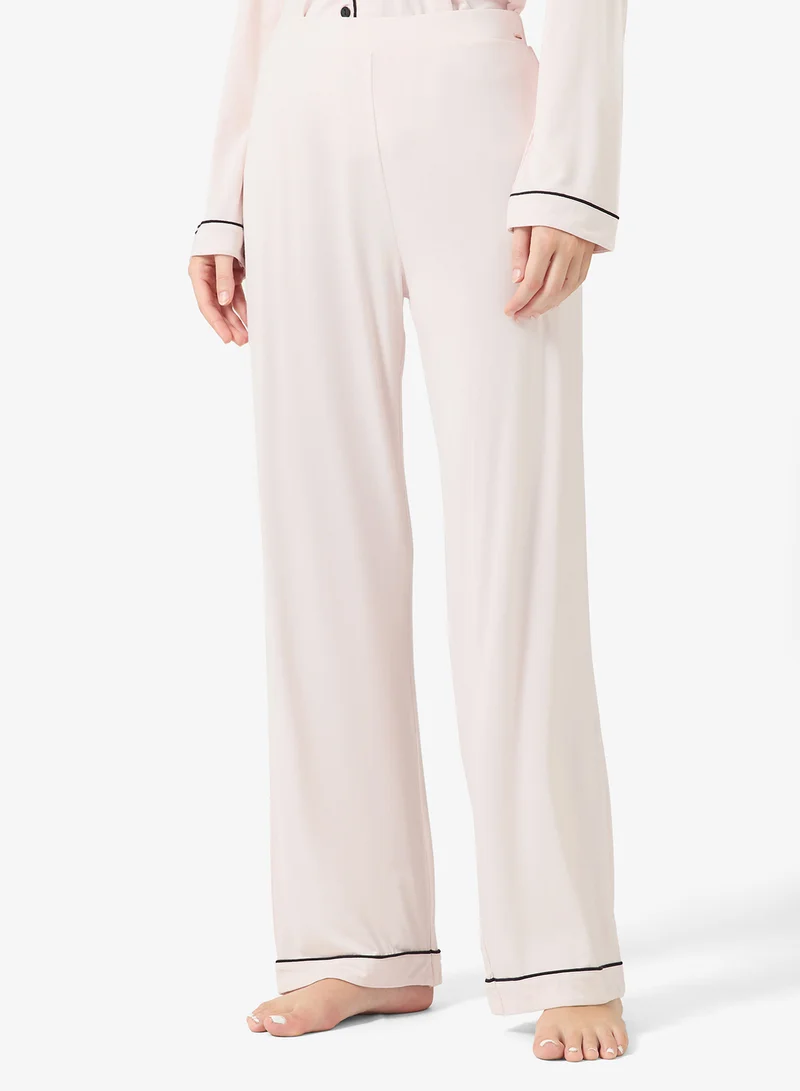 Dorina  Piping detailed top & Pyjama set for Women | Best Price UAE