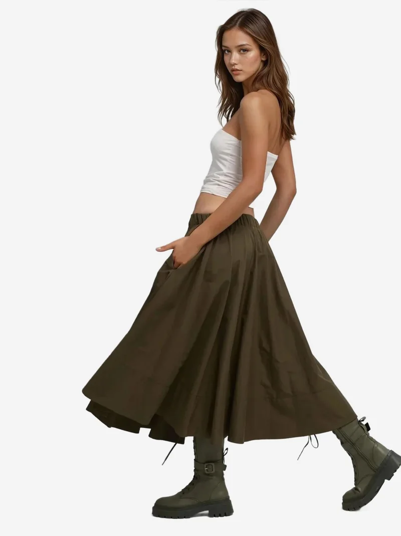 زوبعة تنورة ماكسي بقصة حرف