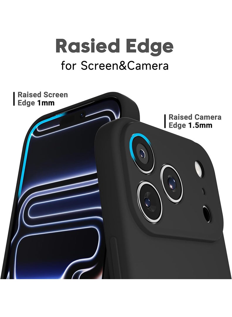 Theodor Protective Slim Fit Case Liquid Silicone Cover with Full Body Protection Anti-Scratch Shockproof Case For Apple iPhone 17 Pro (Black) I love the world - Image 3