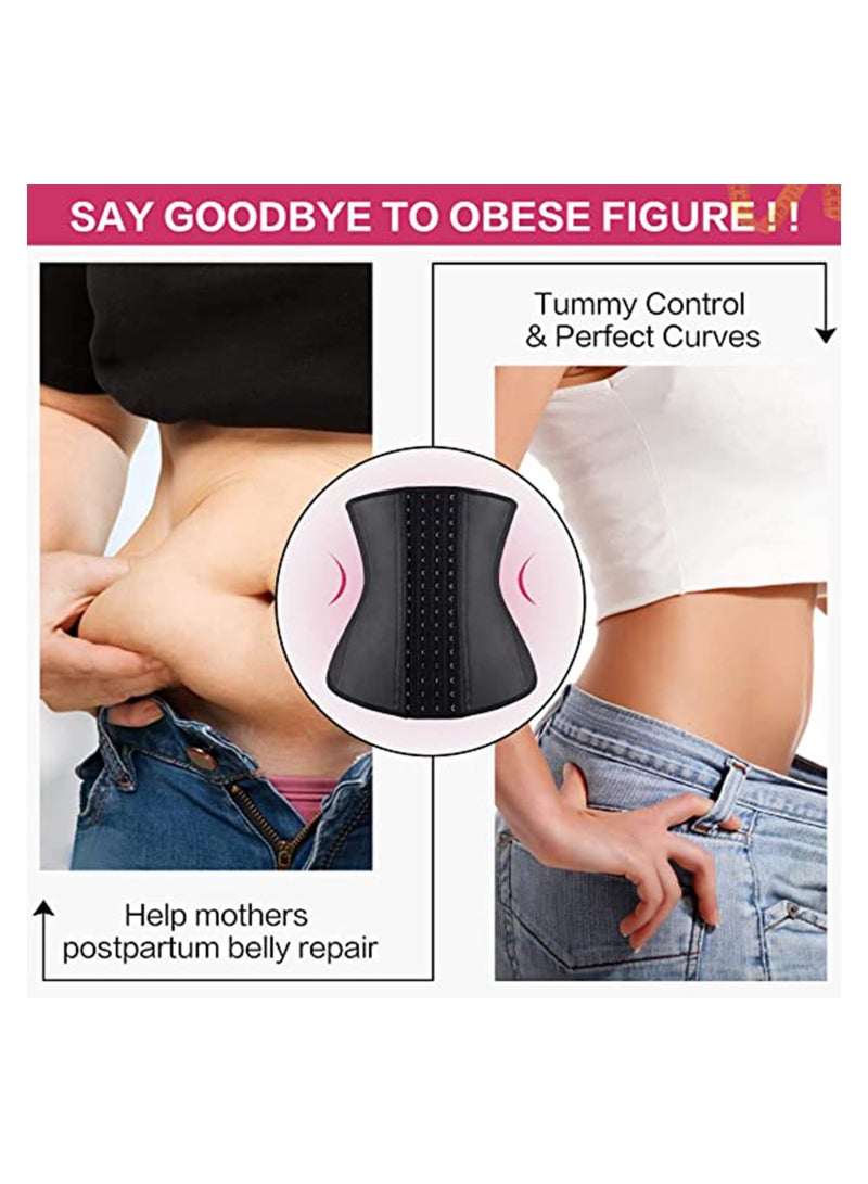 SOLARAE Waist Trainer for Women Latex Underbust Waist Corsets Cincher Hourglass Body Shaper 4 Hooks, M - Image 2