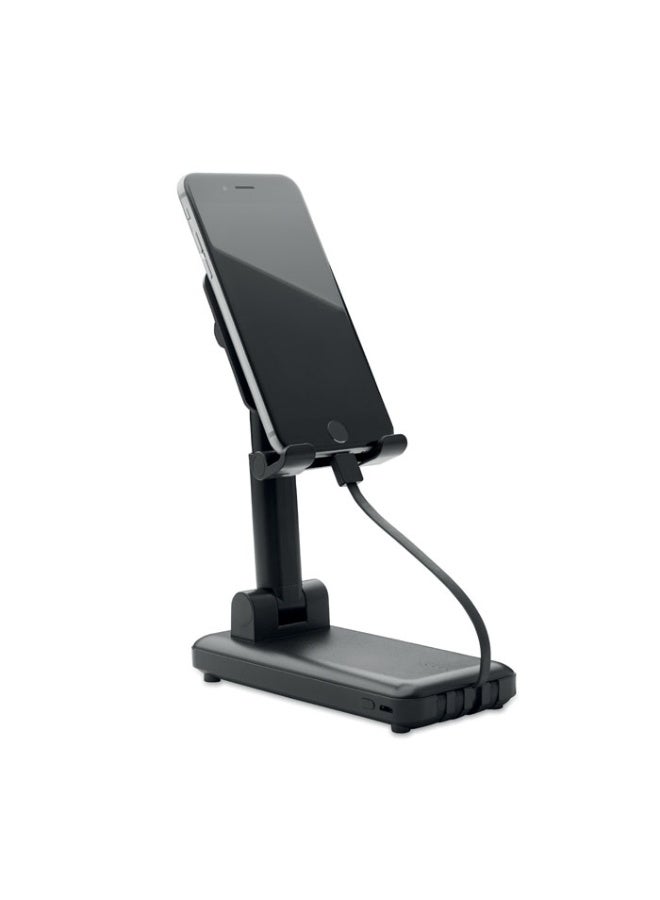 ORdEo Power Bank with Phone Bracket + Cable, 20000mAh, 4-in-1 Charging Connectors, Foldable Stand, Black - Image 4