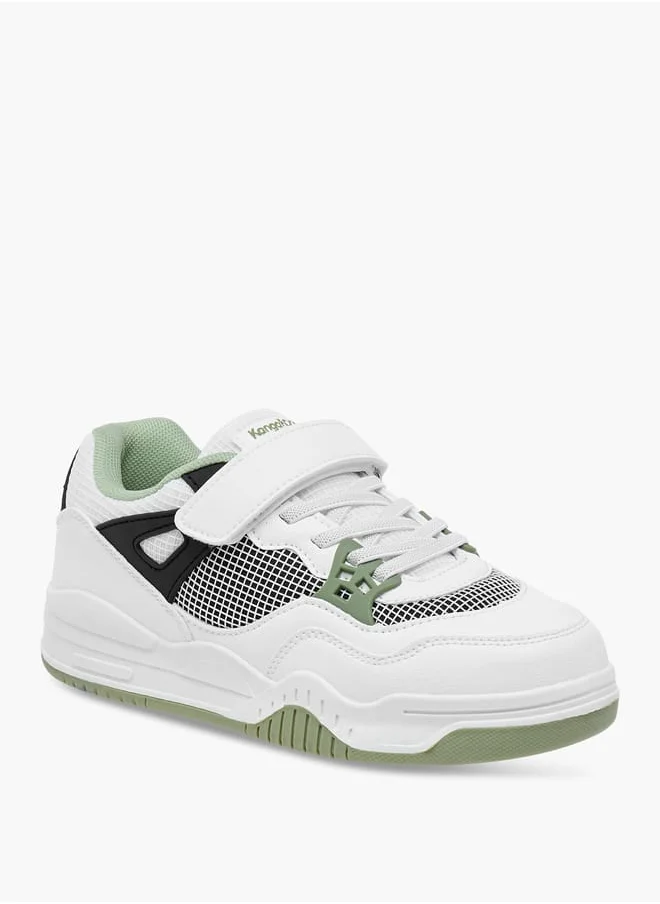 kangaROOS Boys' Panelled Sneakers with Hook and Loop Closure