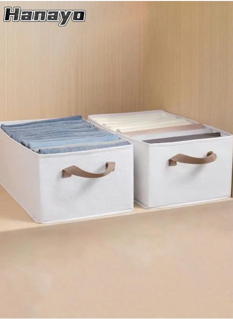 2 Pcs Storage Baskets Foldable Storage Bins with Handle Storage Boxes Clothes Organisers for Organizing Toys Clothes(White)