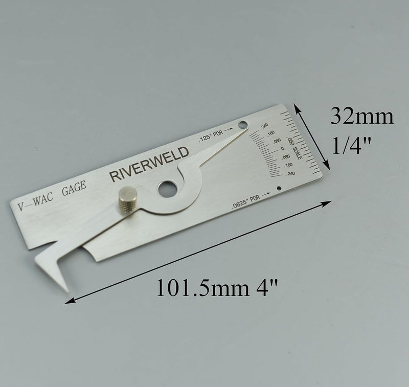 RIVERWELD V-WAC Single Weld Gauge Pit Depth Weld Gage Welding Inspection Thread Gauges Undercuts/Pits to 0.24 Inch by 0.02 Inch Increments - Image 2