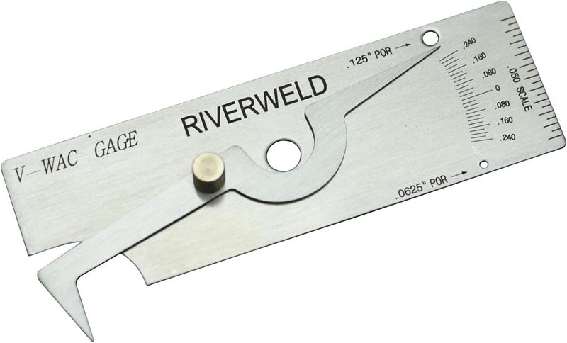 RIVERWELD V-WAC Single Weld Gauge Pit Depth Weld Gage Welding Inspection Thread Gauges Undercuts/Pits to 0.24 Inch by 0.02 Inch Increments - Image 1