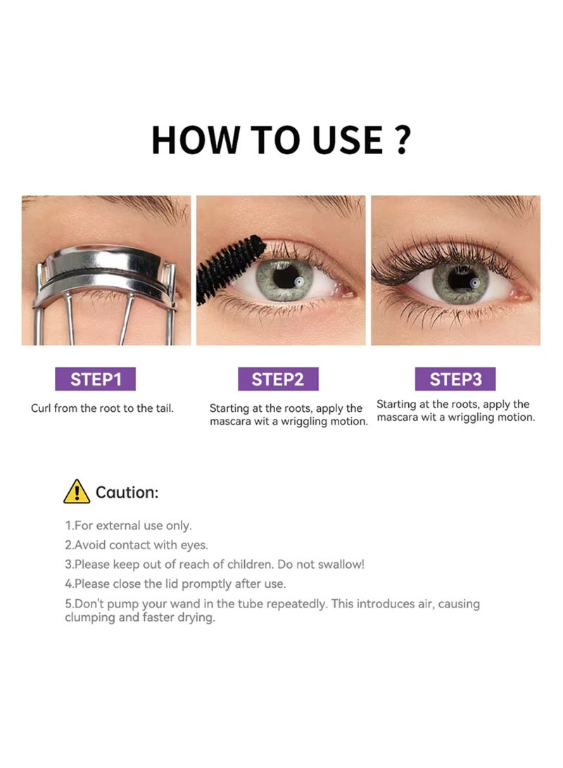 lakerain مسكرة سوبر بيغ 5D لزيادة طول الرموش بلون بني عالي الصبغة مع فرشاة تطبيق، مسكرة 5D مقاومة للماء تدوم طويلاً، تعطي رموشاً أطول 5 مرات بحجم عالي 15 جرام رقم 02 - Image 4