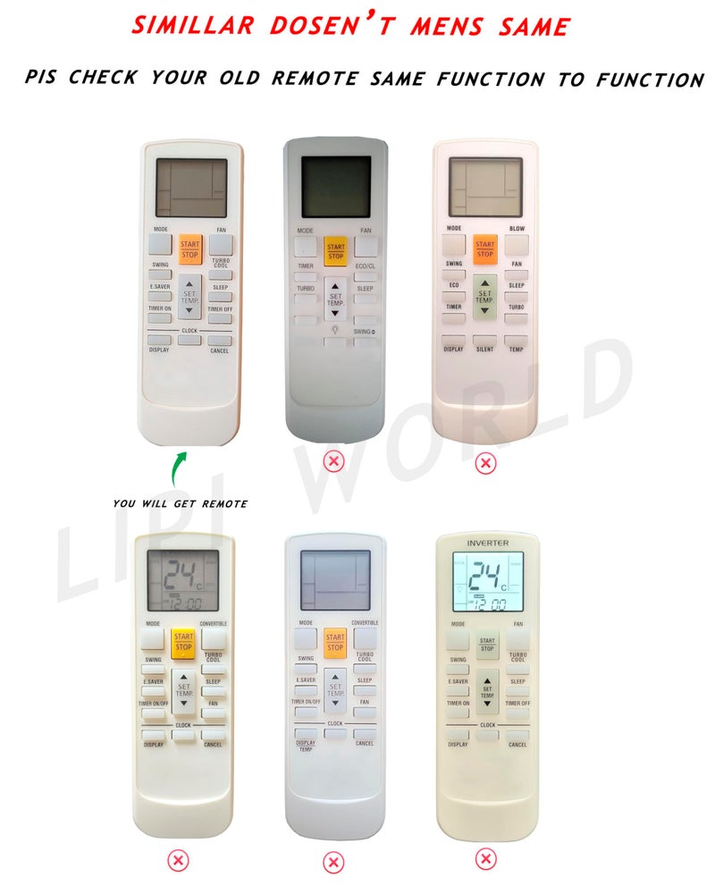 LipiWorld® 231 AC Remote Control (Old Exactly Same Will Only Work) Compatible for amazonbasics AC Remote - Image 2