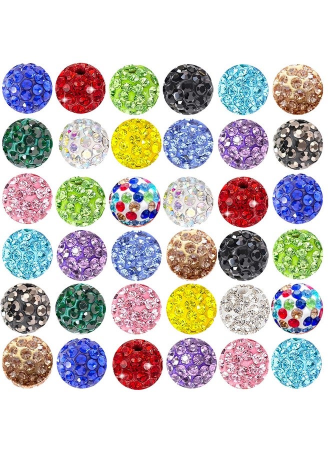 سميدي خرز حجر الراين لصنع المجوهرات، خرز كرة ديسكو طينية مقاس 10 مم 100 قطعة لصنع الأقلام، خرز فاصل من حجر الراين الماسي اللامع للأقلام، خرز أقلام قابل للخرز بكميات كبيرة لصنع الأساور والقلائد والأقراط - Image 1