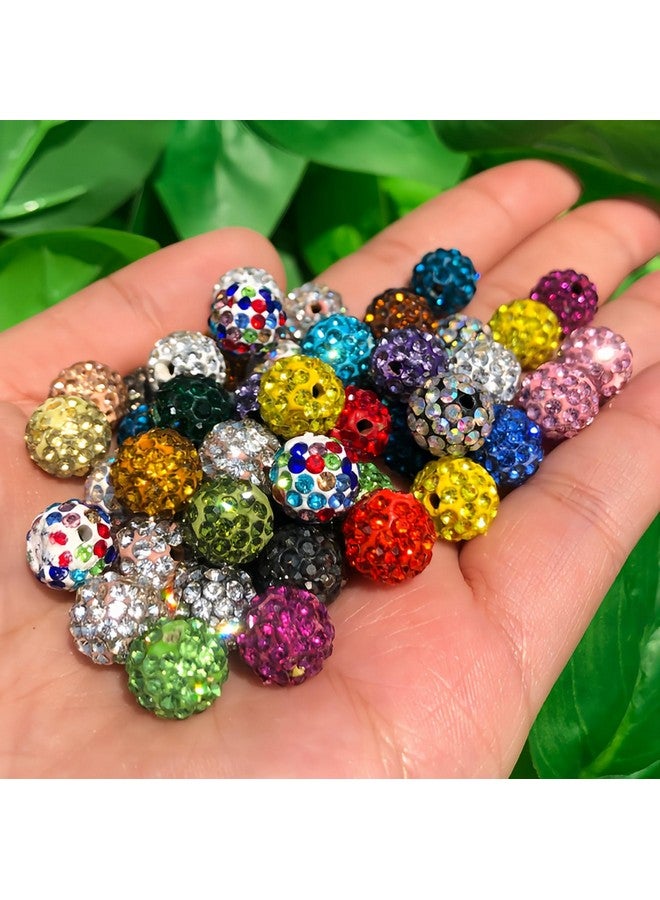 سميدي خرز حجر الراين لصنع المجوهرات، خرز كرة ديسكو طينية مقاس 10 مم 100 قطعة لصنع الأقلام، خرز فاصل من حجر الراين الماسي اللامع للأقلام، خرز أقلام قابل للخرز بكميات كبيرة لصنع الأساور والقلائد والأقراط - Image 2