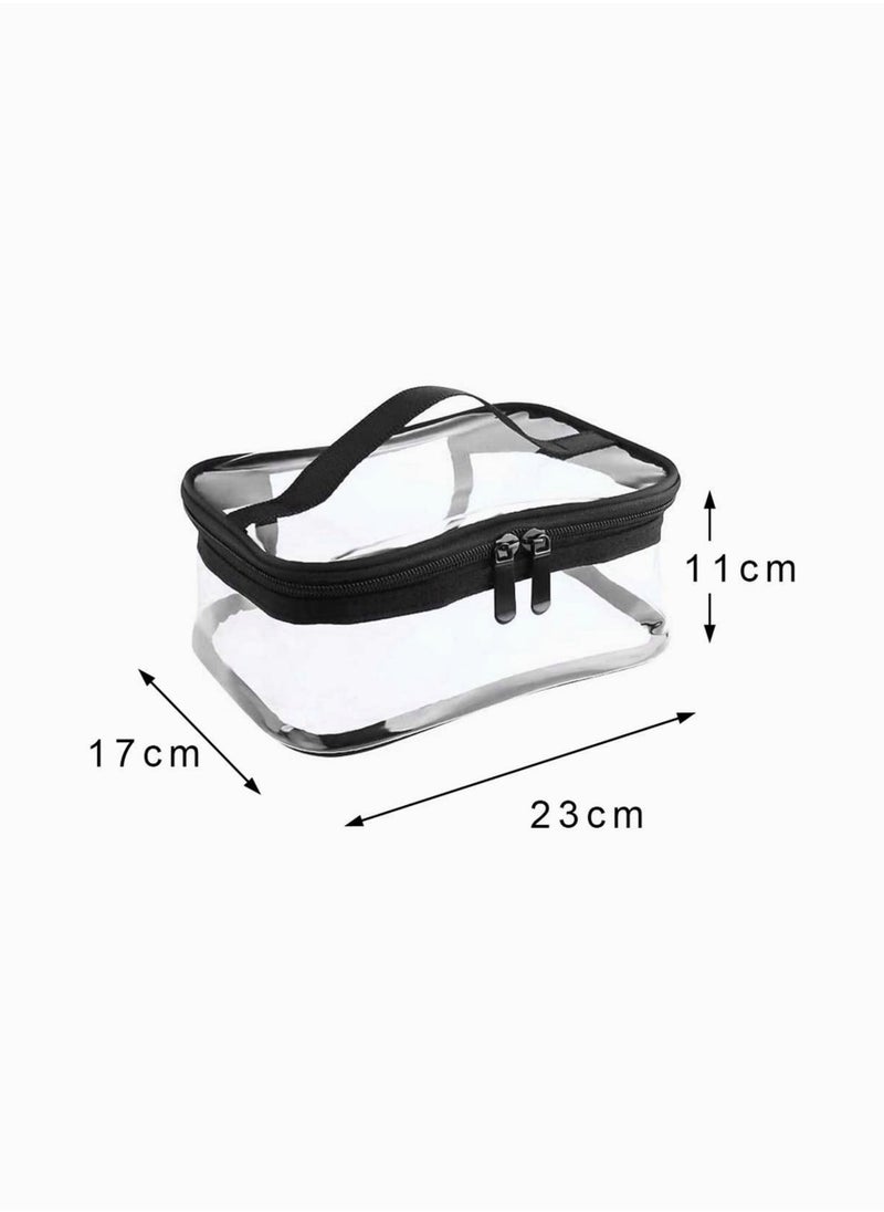 SYOSI - Clear Makeup Bag Organiser Set, Waterproof Portable Clear Makeup Bag Zipper Cosmetics Bag Transparent PVC Zippered Toiletry Bag Organizers With Handle for Vacation Travel, Bathroom - Image 1