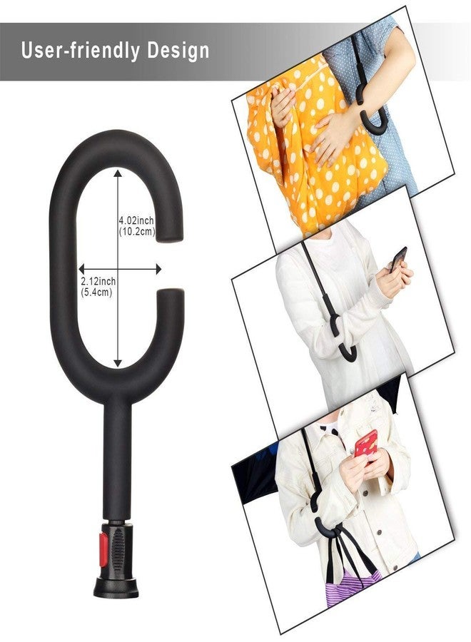 ANUGRAH MART Polyester Inverted Double Layer Self Standing Windproof UV Protection Big Straight Umbrella with C-Shaped Handle, Multicolor - Image 5