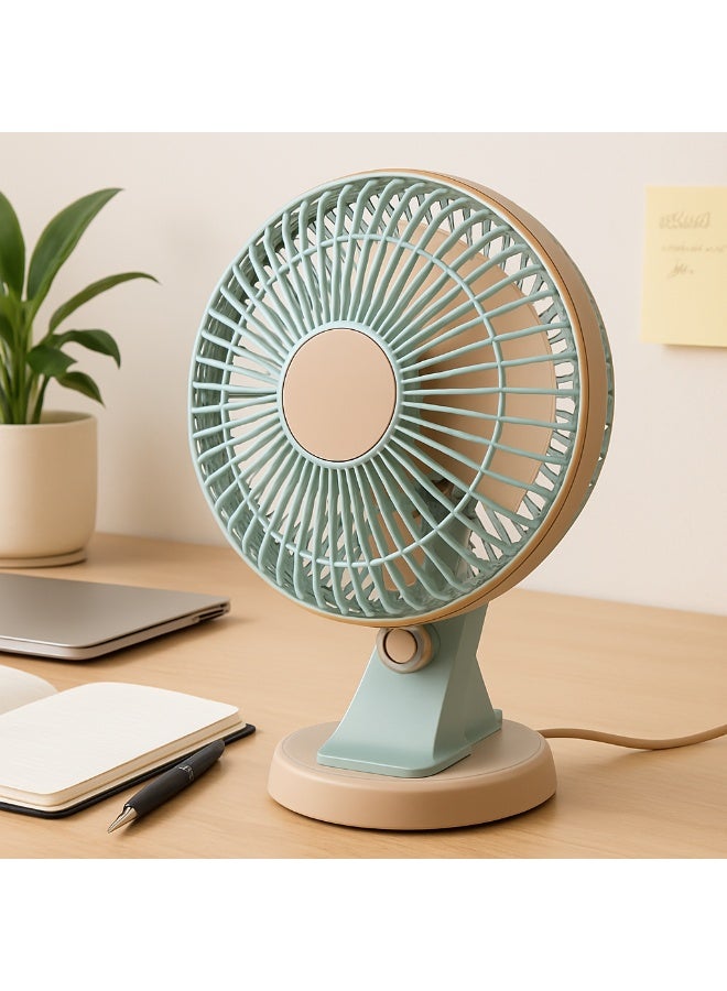 Mini Desk Fan cartoon fashion - 2 Speeds - Lightweight Rotatable Design - High Performance Motor - Environmentally Friendly - Energy Saving - Brown/Beige Color - Image 4