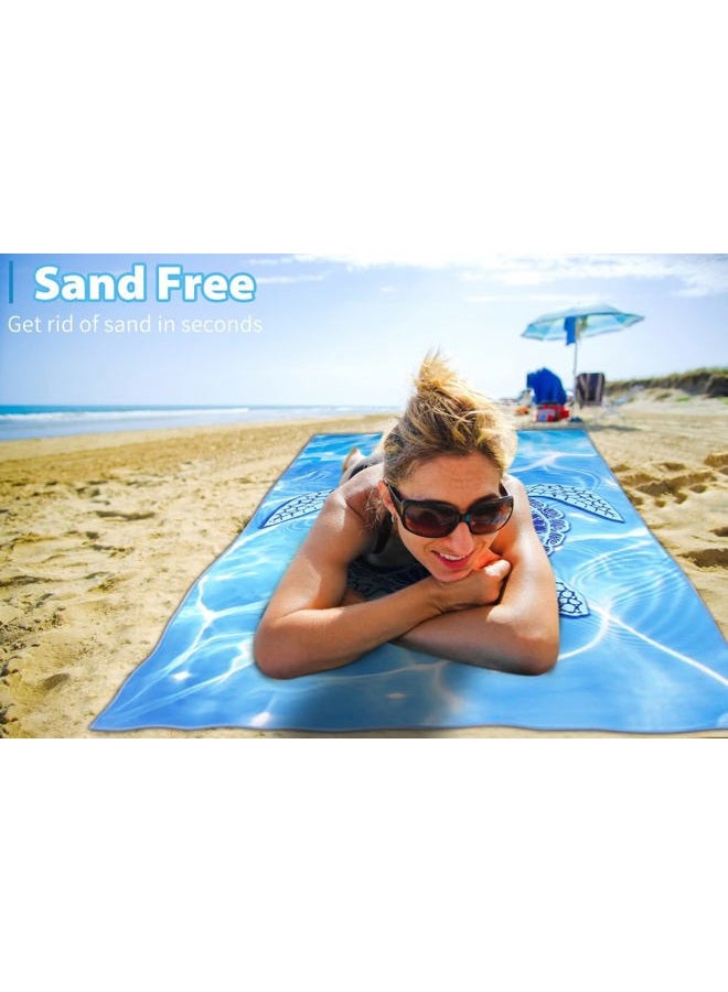 TwoYek 2 Pack Microfiber Thin Beach Towel Lightweight 71x32 Oversized Extra Large Sand Free Towels Quick Dry for Travel Pool Yoga Gym Sports Beach Accessories Vacation Essential Gift - Image 5