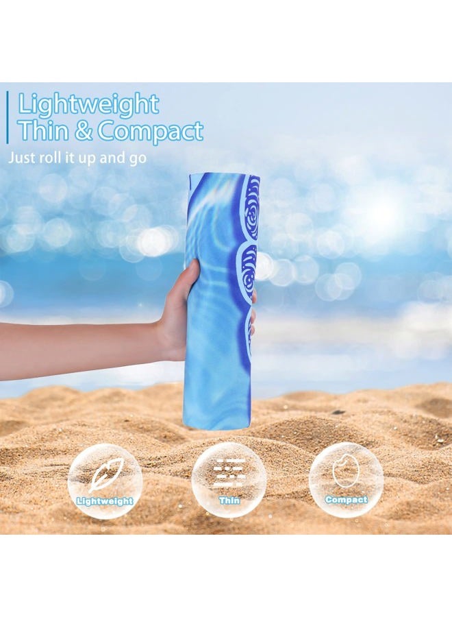 TwoYek 2 Pack Microfiber Thin Beach Towel Lightweight 71x32 Oversized Extra Large Sand Free Towels Quick Dry for Travel Pool Yoga Gym Sports Beach Accessories Vacation Essential Gift - Image 2