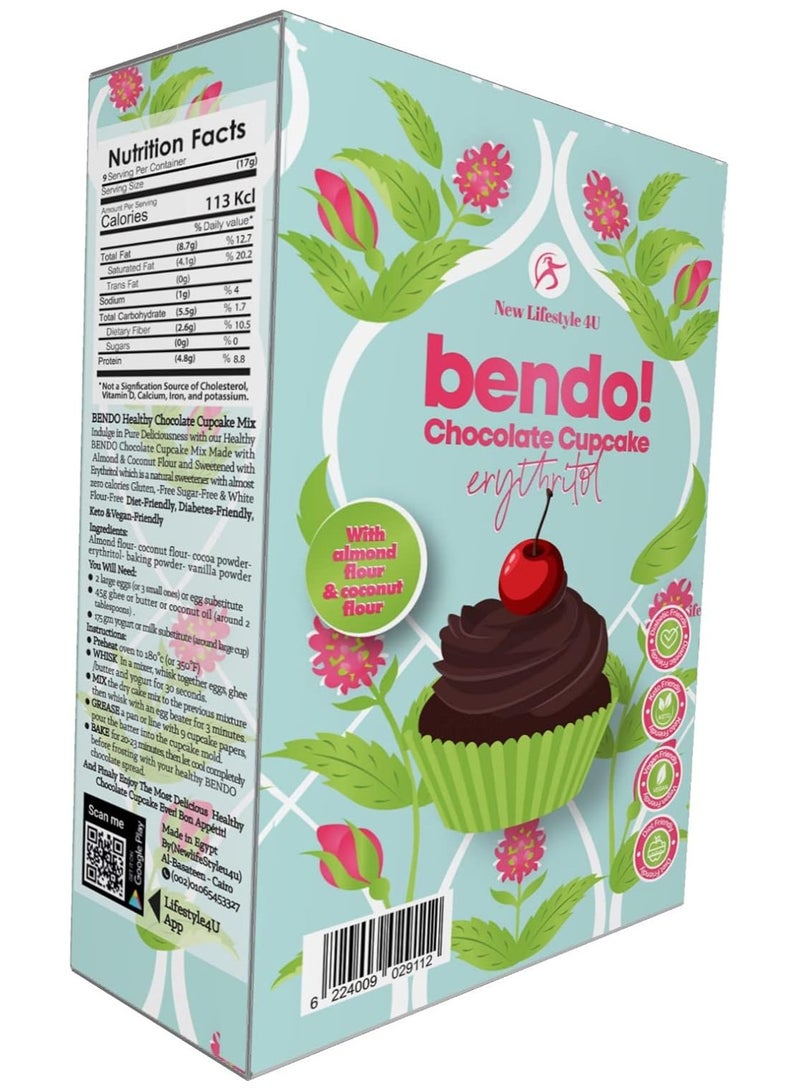 Lifestyle 4u Bendo Healthy Chocolate Cupcake Mix 150g 9 Cupcakes Keto & Vegan - Image 3