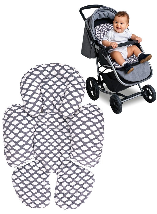 بطانة مقعد السيارة للطفل ، رأس مقعد السيارة للطفل حديثي الولادة ودعم الجسم ، وسادة مقعد السيارة قابلة للقلب 2 في 1 ، وسادة عربة طفل ناعمة لمقاعد السيارة ، الترامبولين ، عربة طفل ، تتويج (السحابة) - Image 1
