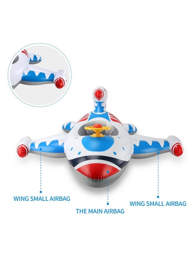 Free Swimming Baby Swimbobo Toddler Pool Float With Seat Boat Inflatable Ride-On Airplane Baby Floatie For Kids Outdoor Toys(White Airplane)  - Image 5
