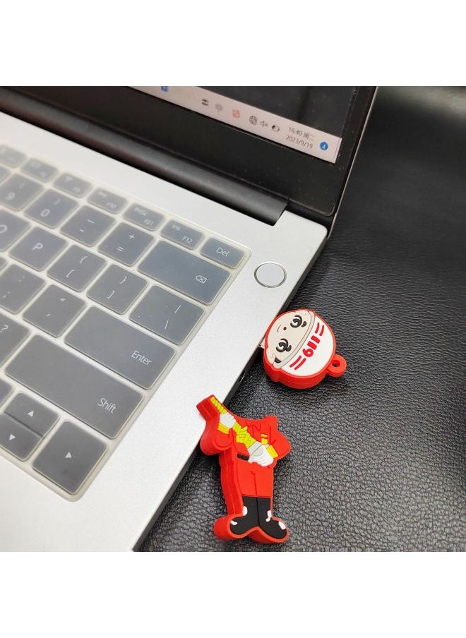 Cartoon Fire Extinguisher U Disk Creative Fire Protection Cute Gift USB Flash Drive Fire Key Chain Personality Soft Glue Doll U Disk-Color:Fire Extinguisher + Opp Bag Packaging-Capacity:USB2.0 8GB  - Image 4