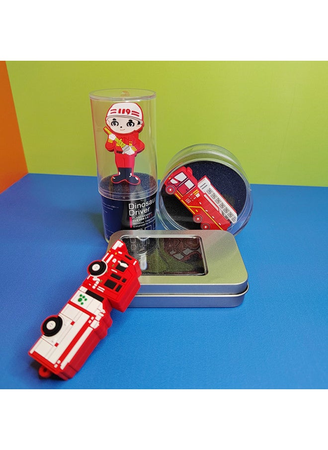Cartoon Fire Extinguisher U Disk Creative Fire Protection Cute Gift USB Flash Drive Fire Key Chain Personality Soft Glue Doll U Disk-Color:Fire Extinguisher + Opp Bag Packaging-Capacity:USB2.0 8GB  - Image 5