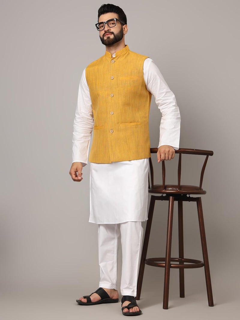 LATEST CHIKAN Men's Nehru Jacket/Waistcoat Sophisticated Ethnic Wear - SARRI-DJ-Y-40 - Image 2