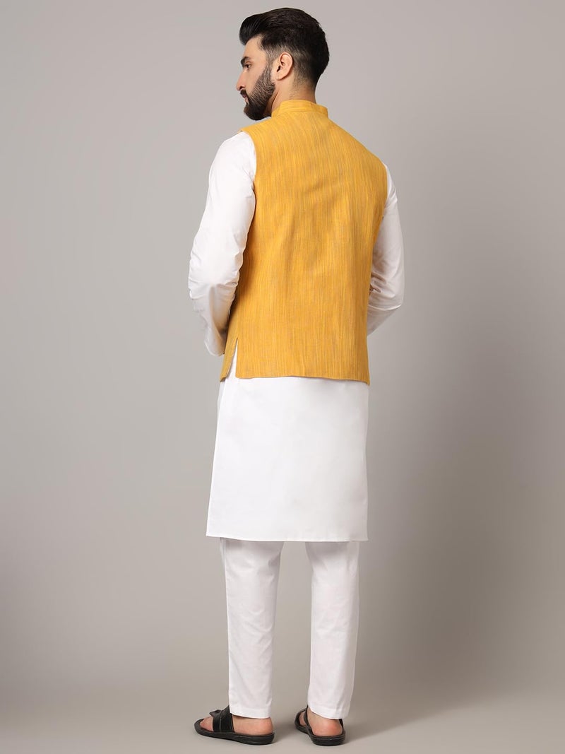 LATEST CHIKAN Men's Nehru Jacket/Waistcoat Sophisticated Ethnic Wear - SARRI-DJ-Y-40 - Image 5