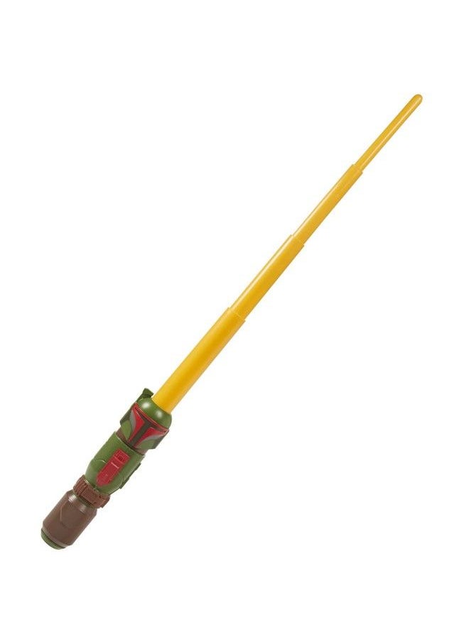 STAR WARS - Lightsaber Squad Boba Fett Extendable Yellow Lightsaber Role Play Pretend Play The Mandalorian Toy Kids Ages 4 And Up (F4053) - Image 1