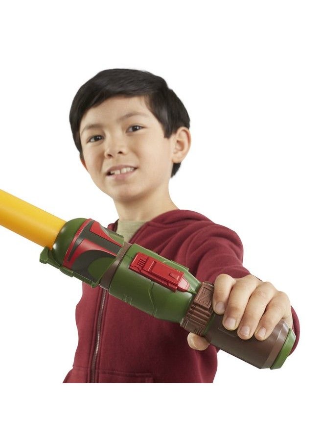 STAR WARS - Lightsaber Squad Boba Fett Extendable Yellow Lightsaber Role Play Pretend Play The Mandalorian Toy Kids Ages 4 And Up (F4053) - Image 1