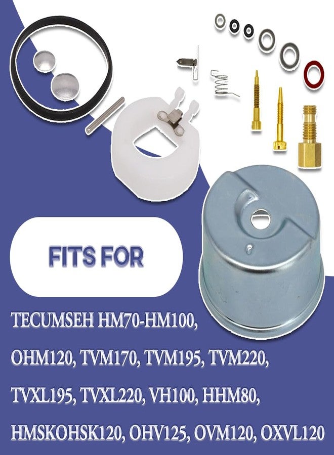 Earlyred 632347 Carburetor Rebuild Float Kit for Tecumseh Coleman Generator Snowblower 6HP 8HP 10HP HM100 HSMK80 Engine 631951 632019a 631700 Float Bowl - Image 2