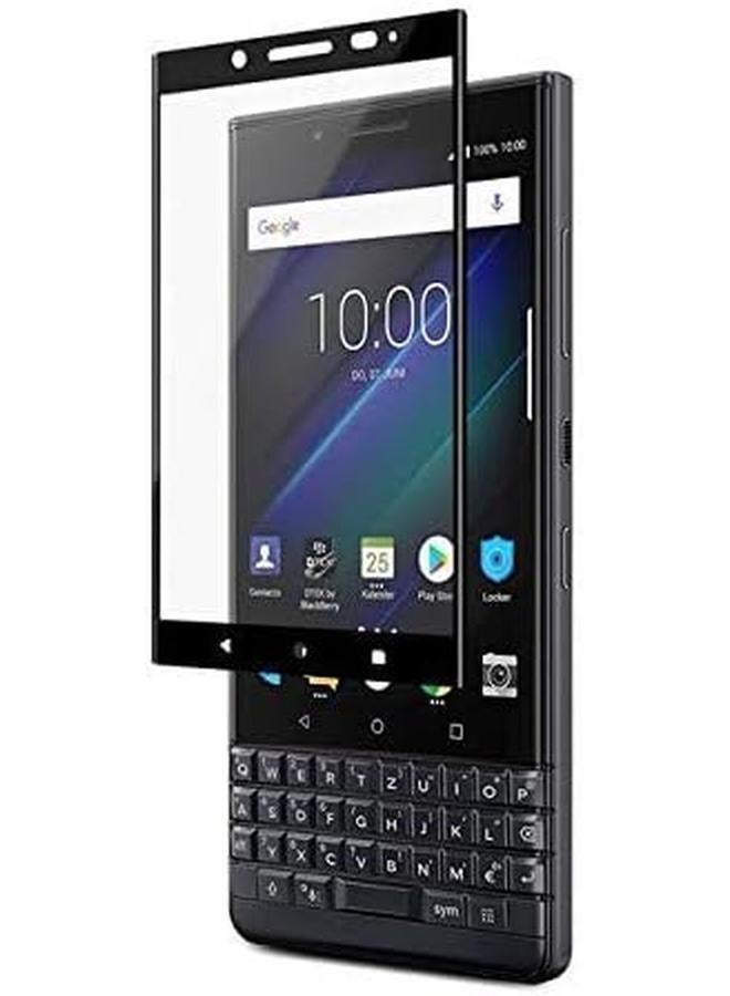 إيروريكس واقي شاشة من الزجاج المقوى ثلاثي الأبعاد منحني بالكامل لهاتف Blackberry Key2 Le مقاس 4.5 بوصة مع إطار أسود - Image 3