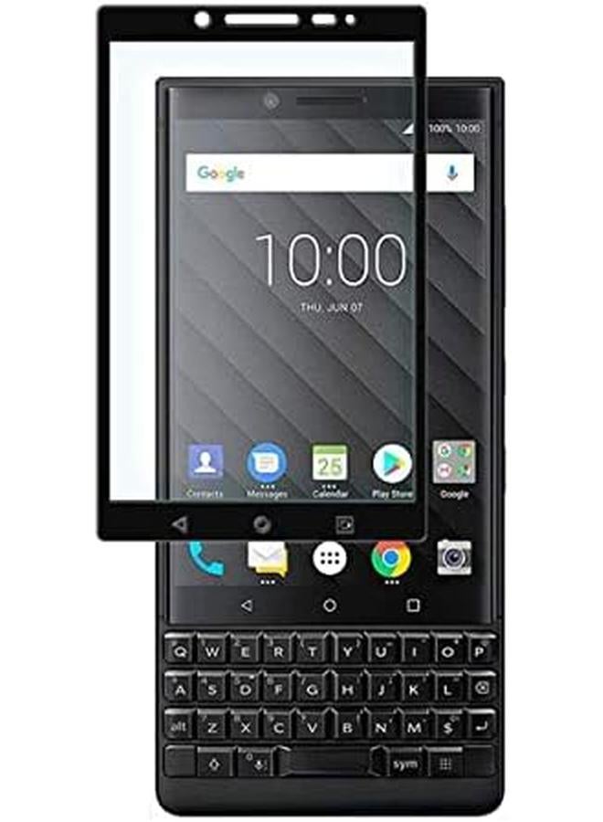 إيروريكس واقي شاشة من الزجاج المقوى ثلاثي الأبعاد منحني بالكامل لهاتف Blackberry Key2 Le مقاس 4.5 بوصة مع إطار أسود - Image 2