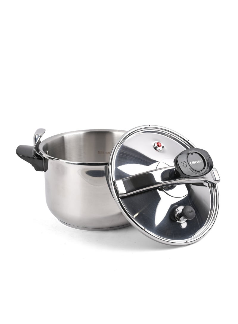 أولييرو قدر ضغط من الستانلس ستيل المقاوم للصدأ عالي الجودة للطهي الآمن والفعال سعة 7 لترات - Image 4