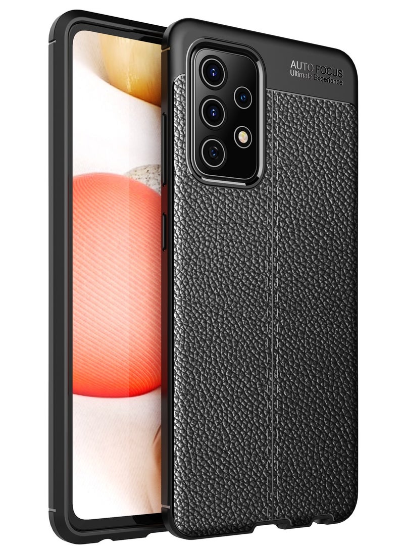 أوتو فوكس جراب حمايه سيليكون تصميم2 مقاوم للصدمات حمايه للكاميرا متوافق مع  Samsung Galaxy A52s/A52 (اسود) - Image 1