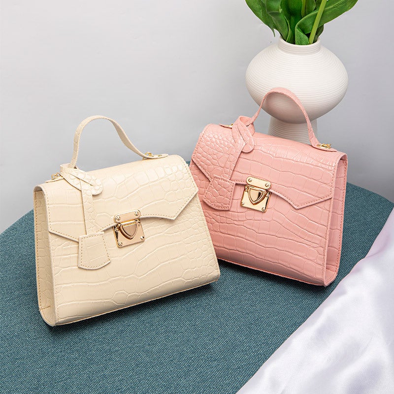 Crocodile Pattern Kelly Bag 2022Ladies Hand Bag Simple Handbag Korean Vintage Fashion Small Square Bag - Image 5