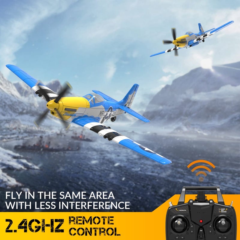 ANTSIR Remote Control Airplane for Adults P51 Mustang 4 Channel RC Plane with 6Axis Gyro Aerobatic WW2 Warbird Fighter Glider Park Flyer Gift - Image 3