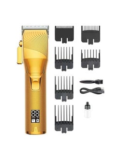 General Men's Professional Barber Set, Professional Electric Hairdresser, Hairdressing Supplies, Cordless Hair Clipper with LED Display, USB Charging (Gold)  - Image 1