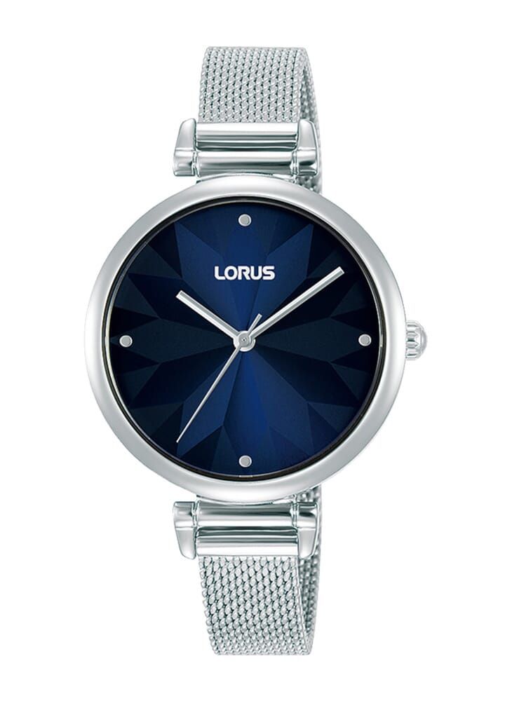 LORUS ساعة لوروس كوارتز أنالوج من الفولاذ المقاوم للصدأ بمينا زرقاء داكنة للنساء RG209TX9 - Image 1
