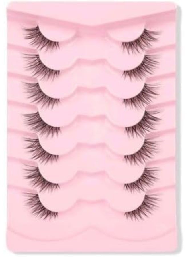 SHEIN 7pairs/Set Cat lashes- Natural False - Image 1