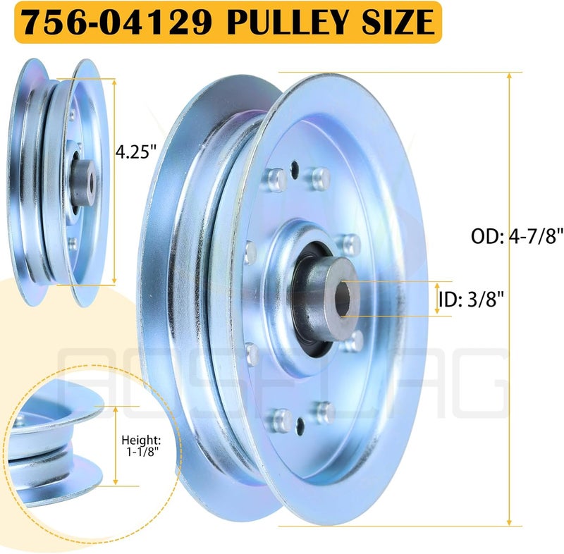 BOSFLAG 2 Pack 753-08171 Idler Pulley Kit Replaces 756-04129, 756-04129B, 756-04129C, 956-04129, 956-04129B, 956-04129C, 753-08068, 753-08068A for Cub Cadet RZT50 RZT54 LTX1050 LTX1040 LT2000 Tractors - Image 3