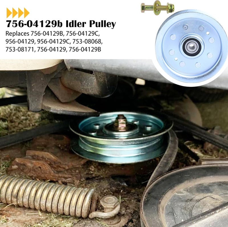 BOSFLAG 2 Pack 753-08171 Idler Pulley Kit Replaces 756-04129, 756-04129B, 756-04129C, 956-04129, 956-04129B, 956-04129C, 753-08068, 753-08068A for Cub Cadet RZT50 RZT54 LTX1050 LTX1040 LT2000 Tractors - Image 2