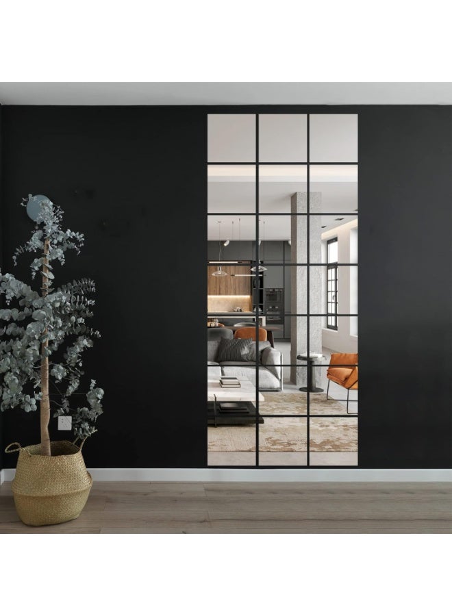 Frameless Full Length Wall Mirror, 8PCS 30x30cm Self Adhesive Mirror Tiles, Makeup Mirror, DIY Wall Mirror Set for Vanity, Bedroom, Living Room & Gym - Image 3