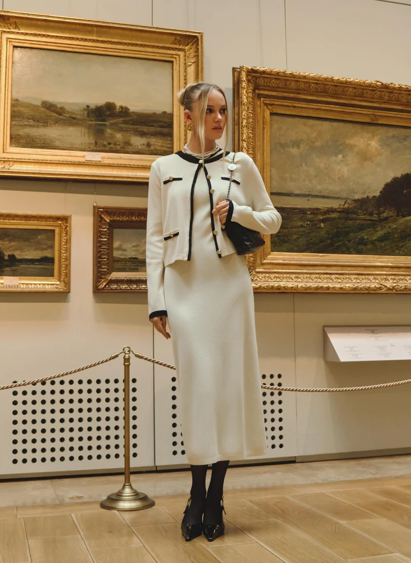 Lichi Knitted cardigan with contrasting details