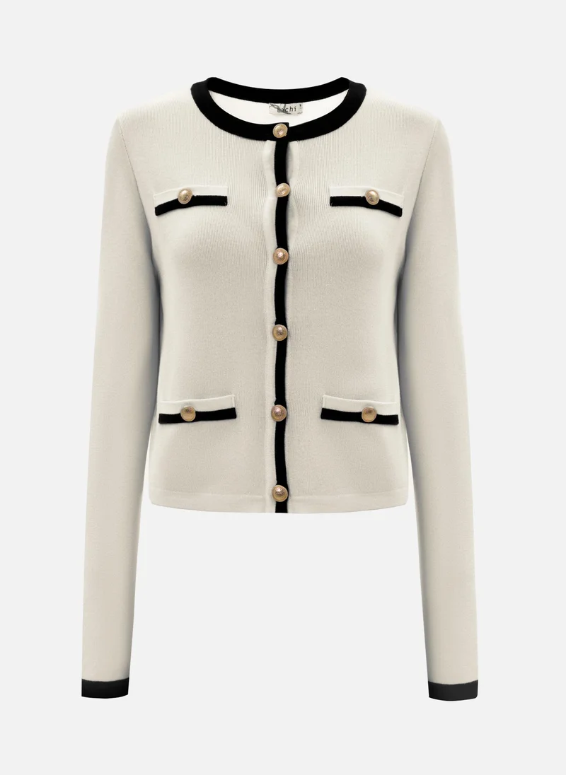Lichi Knitted cardigan with contrasting details