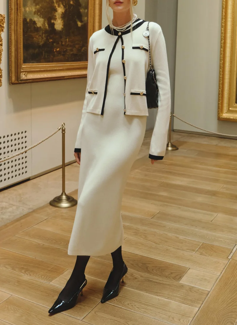 Lichi Knitted cardigan with contrasting details